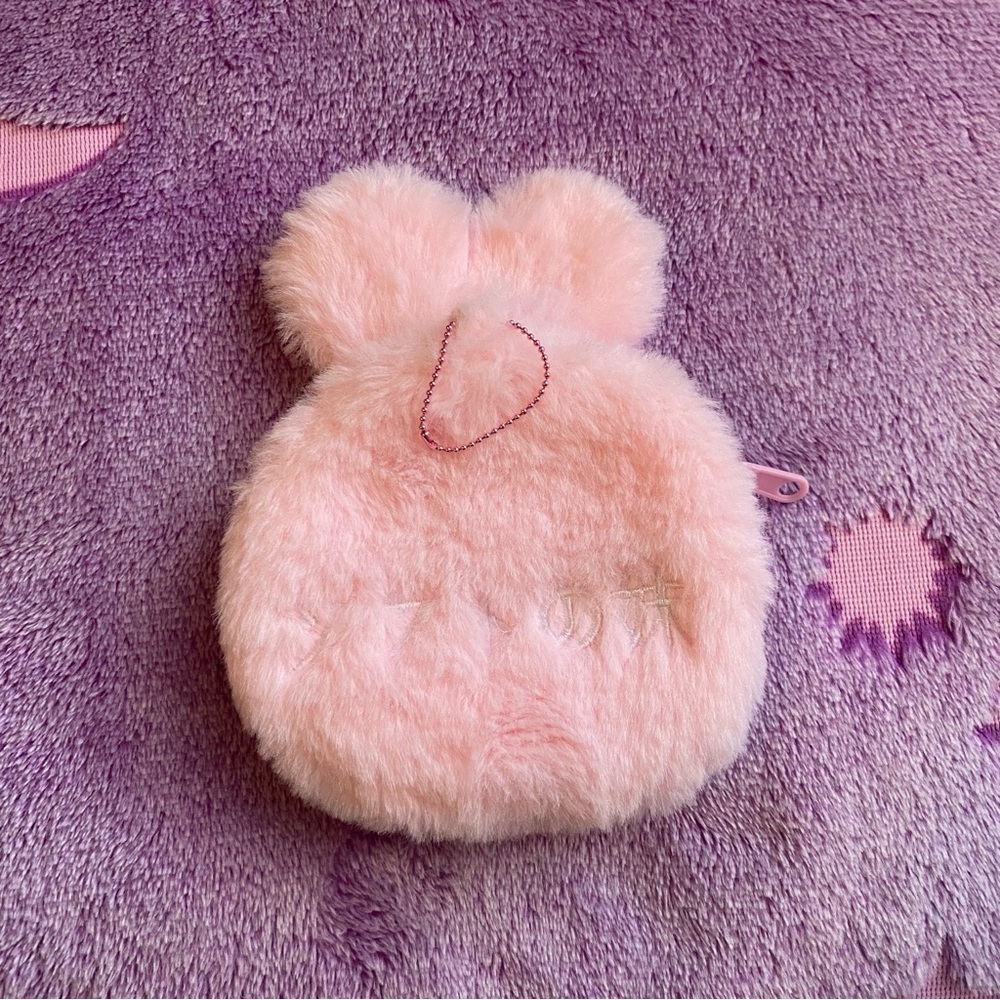Esther Bunny Fuzzy Plush Coin Purse Pouch - Picture 2 of 6
